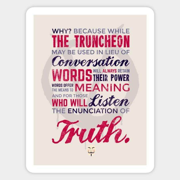 Enunciation of Truth // Comic, Anarchy, Revolution, Anonymous Sticker by Geekydog